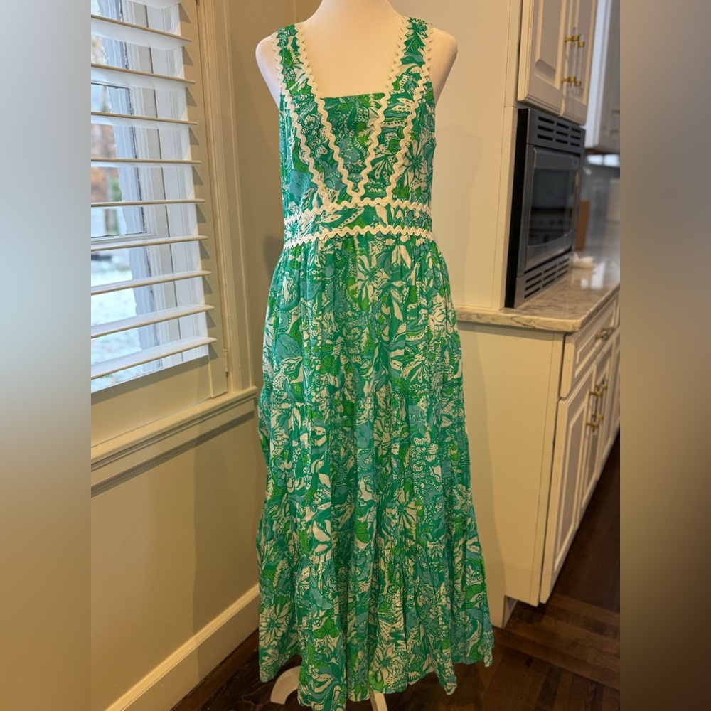 Lilly Pulitzer NWT Green Floral Maxi Dress 6